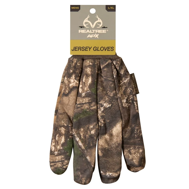 Alt view image 4 of 7 - Realtree APX Men's Jersey Hunting Gloves