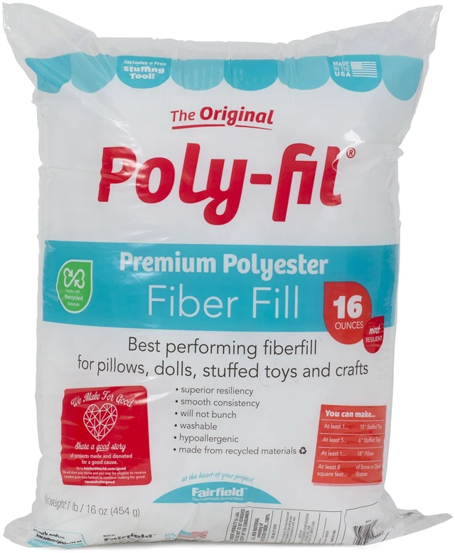Main image of Poly-Fil Polyester Fiberfill Stuffing, 16oz Bag, by Fairfield