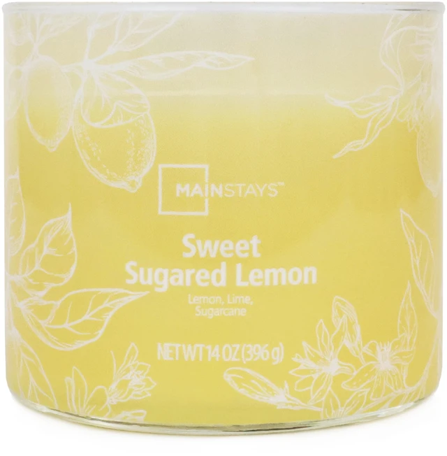 Alt view image 4 of 6 - Mainstays Sweet Sugar Lemon 3-Wick Ombre Wrap Candle, 14 Ounce