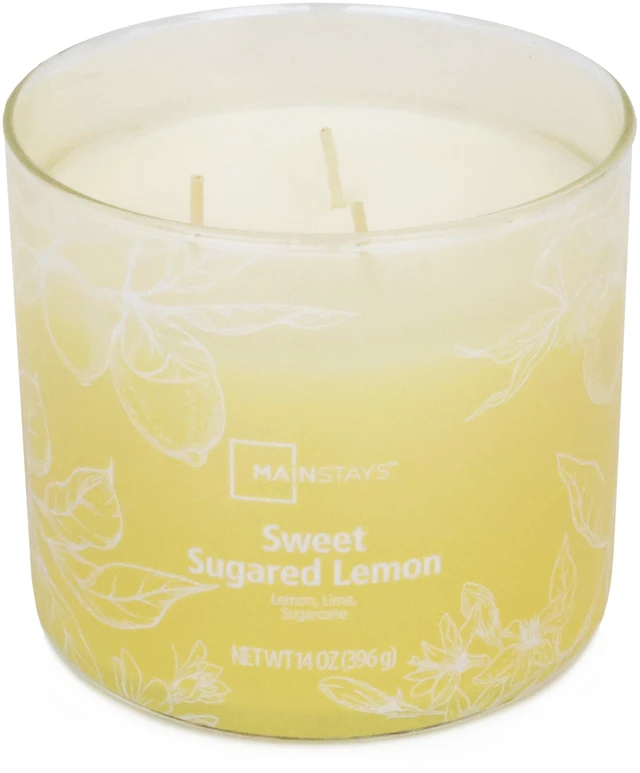 Alt view image 5 of 6 - Mainstays Sweet Sugar Lemon 3-Wick Ombre Wrap Candle, 14 Ounce