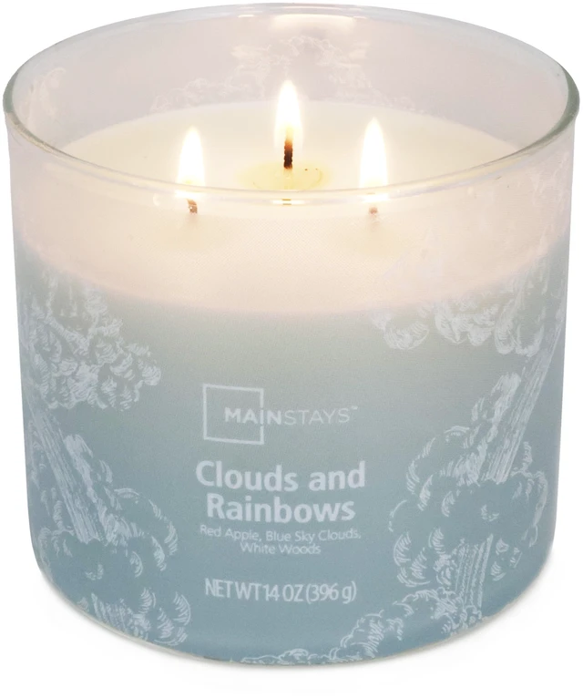 Main image of Mainstays 3-Wick Clouds & Rainbows Scented Jar Candle, 14 oz