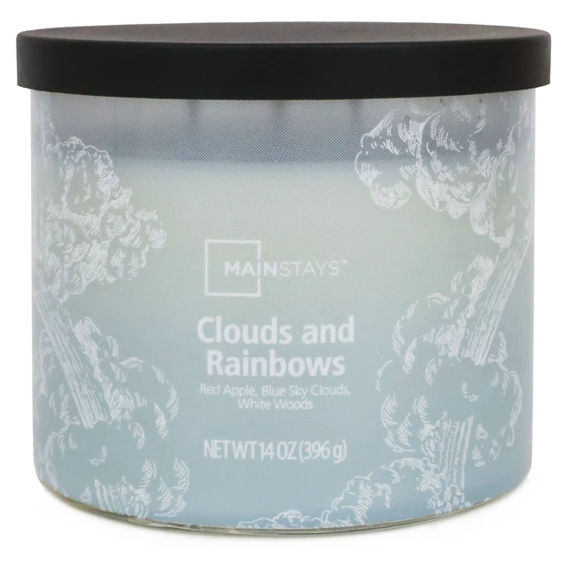 Alt view image 3 of 6 - Mainstays 3-Wick Clouds & Rainbows Scented Jar Candle, 14 oz