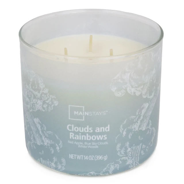 Alt view image 6 of 6 - Mainstays 3-Wick Clouds & Rainbows Scented Jar Candle, 14 oz
