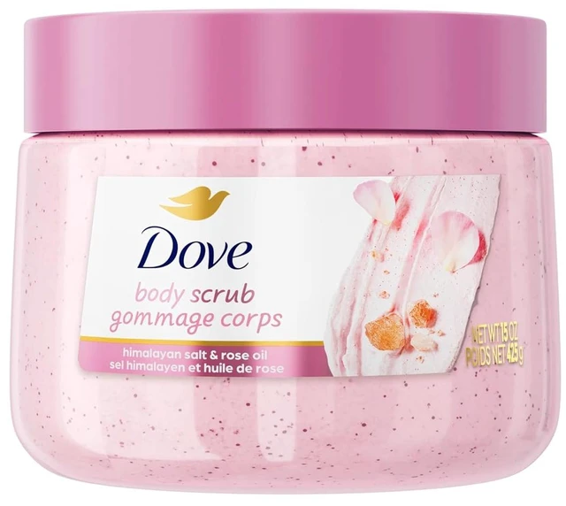 Main image of Dove Exfoliating Body Scrub, Himalayan Salt & Rose Oil, 15 oz