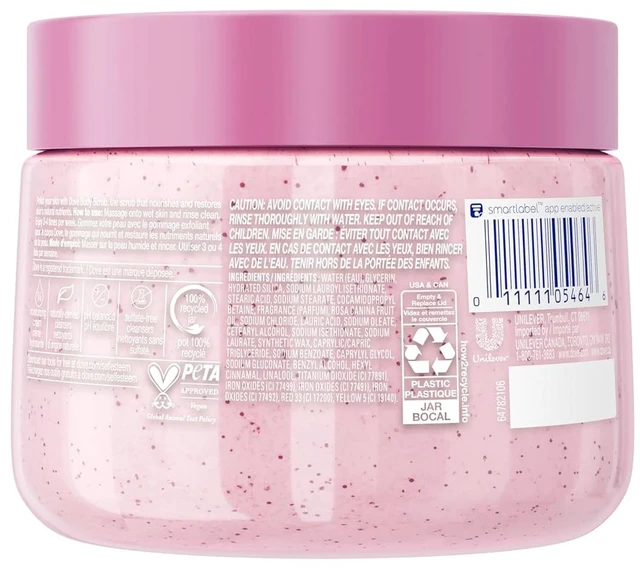 Alt view image 3 of 6 - Dove Exfoliating Body Scrub, Himalayan Salt & Rose Oil, 15 oz