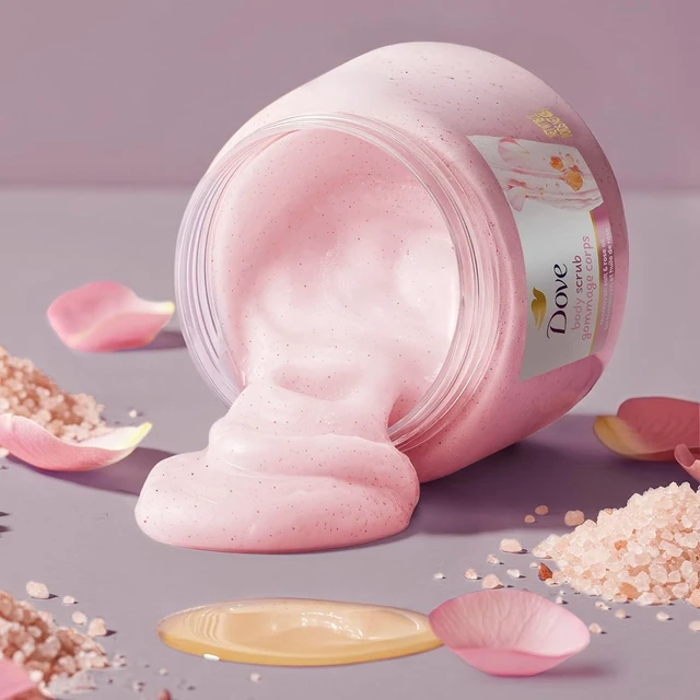 Alt view image 4 of 6 - Dove Exfoliating Body Scrub, Himalayan Salt & Rose Oil, 15 oz