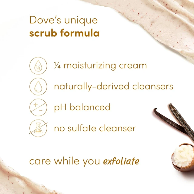 Alt view image 5 of 5 - Dove Exfoliating Body Scrub Vanilla Sugar & Shea Butter, 15 oz