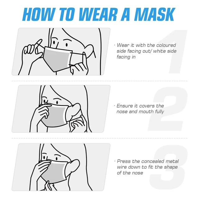 Alt view image 4 of 7 - PM PERFORMOTOR 100 Pcs Disposable Face Cover 3-Ply Filter Non Medical Breathable Earloop Face Masks