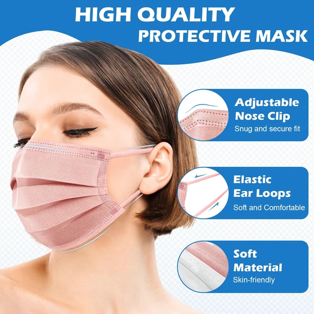 Alt view image 2 of 7 - ZIYE 100 Pcs Non-medical Disposable Face Masks