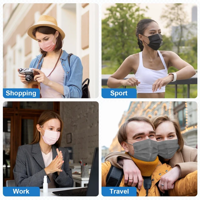 Alt view image 6 of 7 - ZIYE 100 Pcs Non-medical Disposable Face Masks