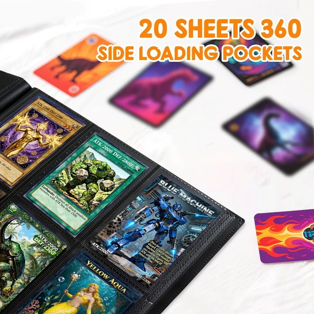 Alt view image 3 of 7 - Trading Card Binder 9 Pocket, 360 Card Binder with Side-Loading Sleeves