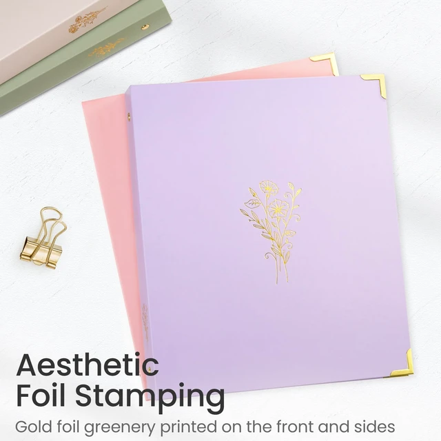 Alt view image 2 of 7 - Sooez 3 Ring Binder 1 Inch with Foil Stamping & Metal Corner, Letter Size