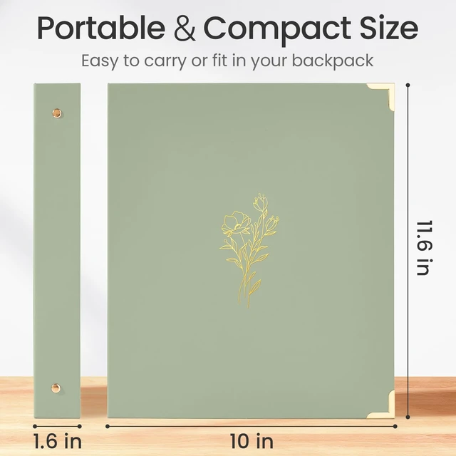 Alt view image 6 of 7 - Sooez 3 Ring Binder 1 Inch with Foil Stamping & Metal Corner, Letter Size