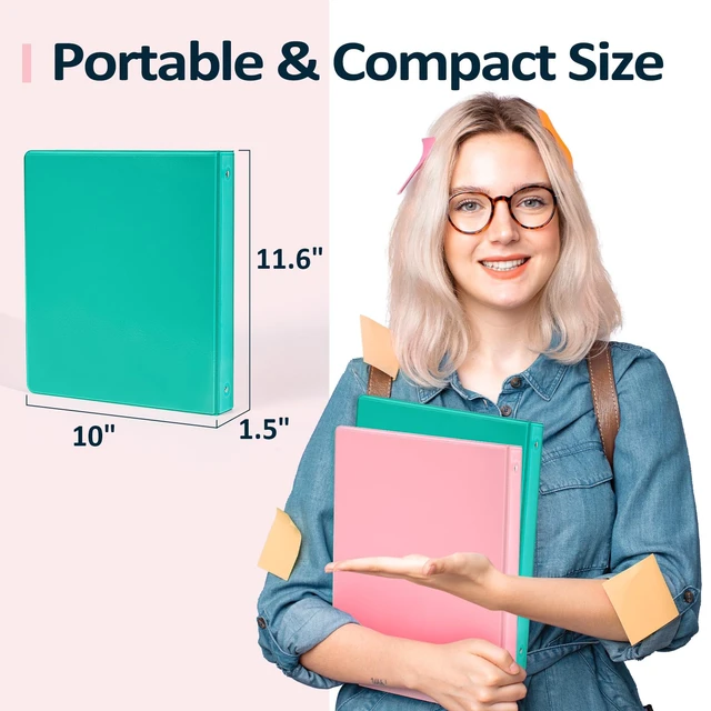 Alt view image 3 of 7 - Sooez 2 Pack BinderX Extra Durable 3 Ring Binder, 1 Inch Binder Round Rings