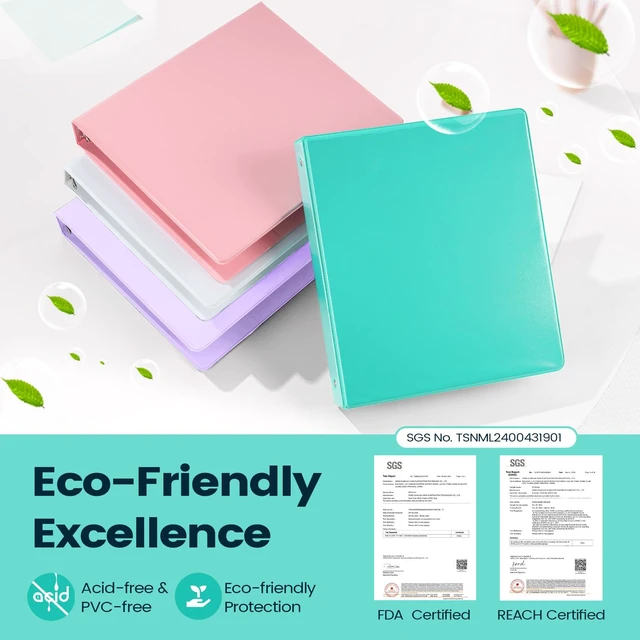 Alt view image 6 of 7 - Sooez 2 Pack BinderX Extra Durable 3 Ring Binder, 1 Inch Binder Round Rings