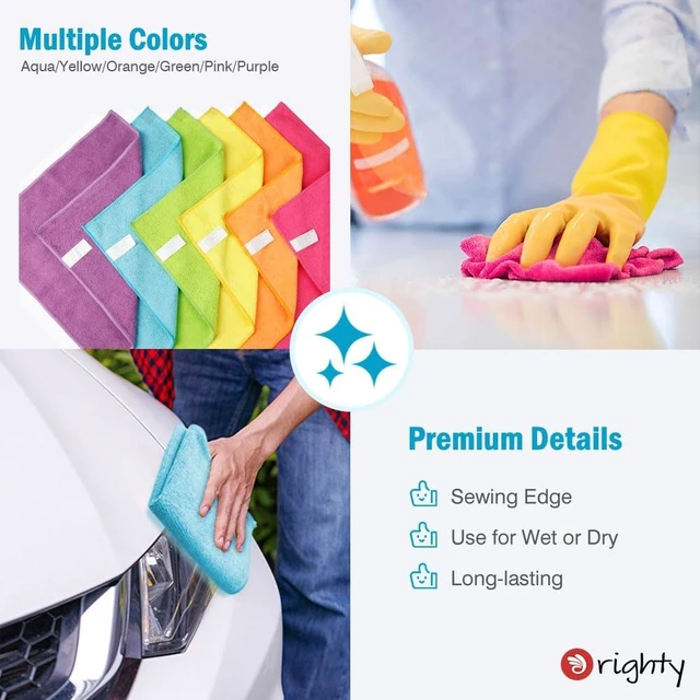 Alt view image 5 of 6 - Orighty Microfiber Cleaning Cloth, Cleaning Rags, 12 Pack, 12x11 in