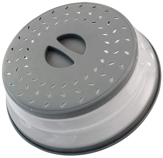 Main image of Collapsible Microwave Splatter Cover, 10.5 Inch, Dishwasher-safe, Microwave Plate Cover With Steam Vent,BPA-Free Silicone & Plastic(gray)