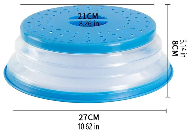 Alt view image 3 of 7 - Collapsible Microwave Splatter Cover, 10.5 Inch, Dishwasher-safe, Microwave Plate Cover With Steam Vent(black)