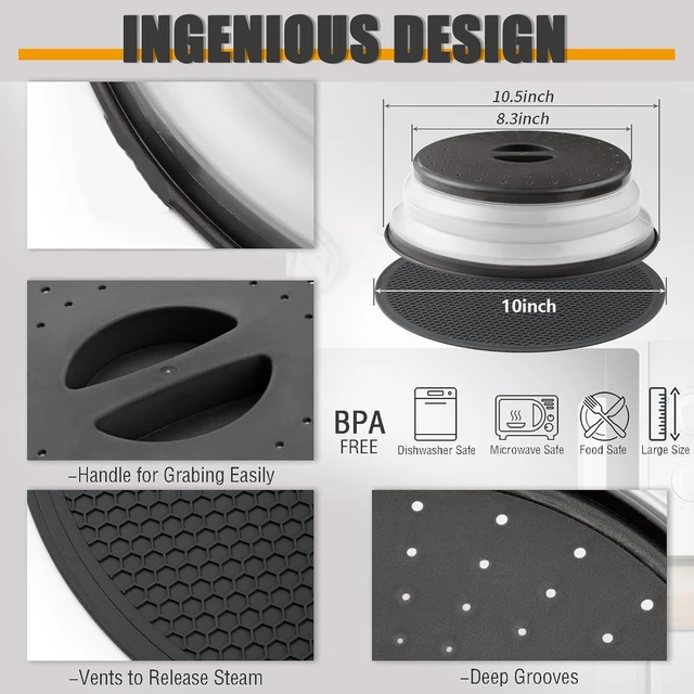 Alt view image 4 of 6 - Microwave Splatter Cover & Silicone Mat, 10inch