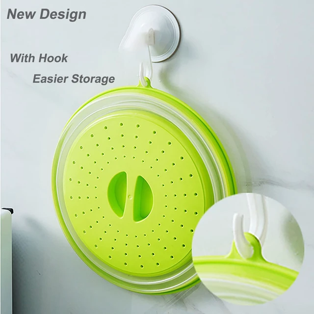 Alt view image 4 of 6 - Collapsible Silicone Microwave Food Cover Splatter Guard 10.5 Inch
