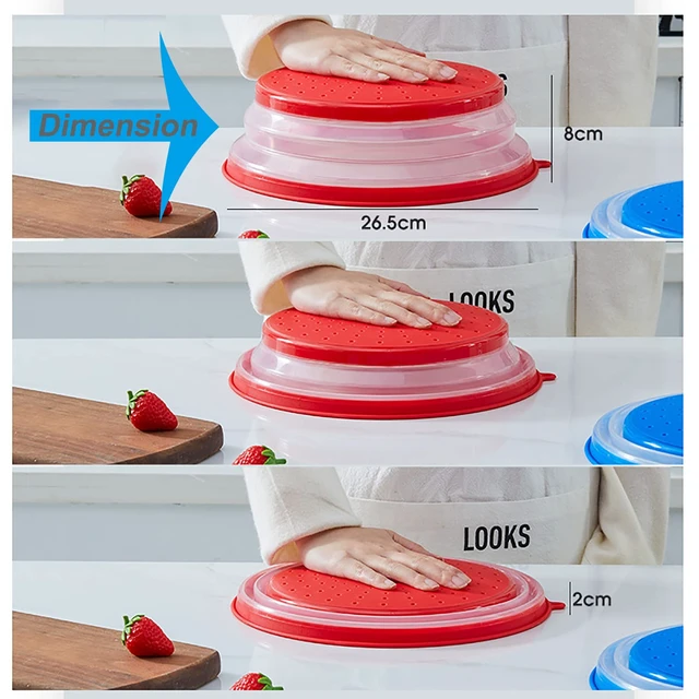 Alt view image 5 of 6 - Collapsible Silicone Microwave Food Cover Splatter Guard 10.5 Inch