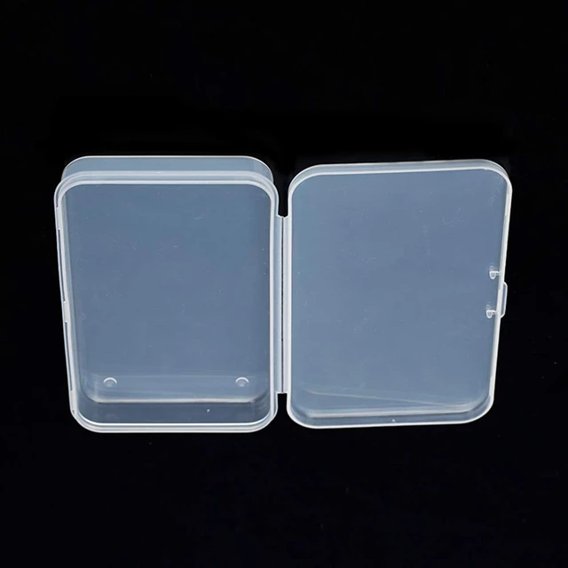 Alt view image 3 of 4 - AKOAK Clear Polypropylene Rectangle Mini Storage Containers Box with Hinged Lid for Card,Accessories,Crafts,Learning Supplies,Screws,Drills,Battery,4.8" x 2.9" x 0.67",Pack of 4
