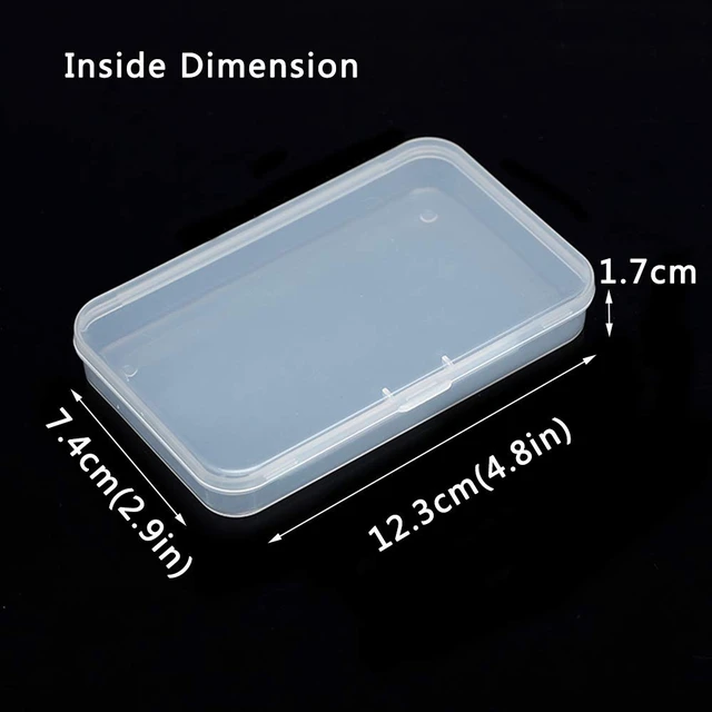 Alt view image 4 of 4 - AKOAK Clear Polypropylene Rectangle Mini Storage Containers Box with Hinged Lid for Card,Accessories,Crafts,Learning Supplies,Screws,Drills,Battery,4.8" x 2.9" x 0.67",Pack of 4