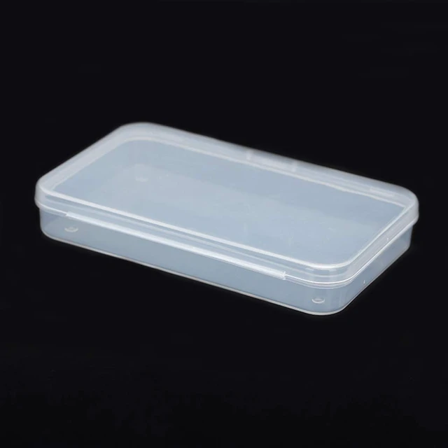 Alt view image 2 of 4 - AKOAK Clear Polypropylene Rectangle Mini Storage Containers Box with Hinged Lid for Card,Accessories,Crafts,Learning Supplies,Screws,Drills,Battery,4.8" x 2.9" x 0.67",Pack of 4