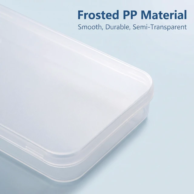 Alt view image 5 of 5 - Pack of 4 Clear Polypropylene Rectangle Mini Storage Containers Box with Hinged Lid for Card,Accessories,Crafts,Learning Supplies,Screws,Drills,Battery,4.8" x 2.9" x 0.67" Storage and Transport