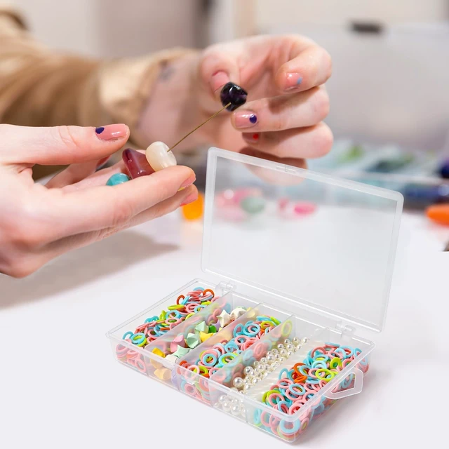 Alt view image 6 of 6 - 2 Pack 5 Grid Clear Plastic Fishing Tackle Storage Box Jewelry Making Findings Organizer Box Container Case Utility Box,7x4.3x1.2inch