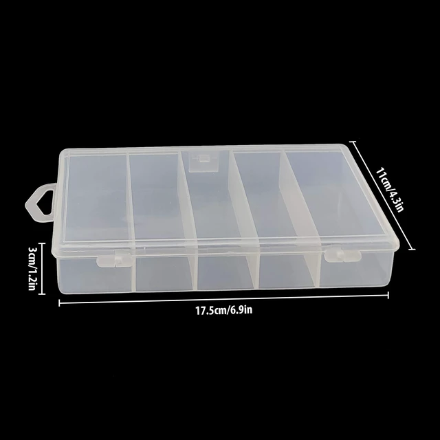 Alt view image 7 of 7 - 5 Grid Clear ABS Tackle Box Organizer, Beads, Jewelry & Crafts Tray, 6.9 in