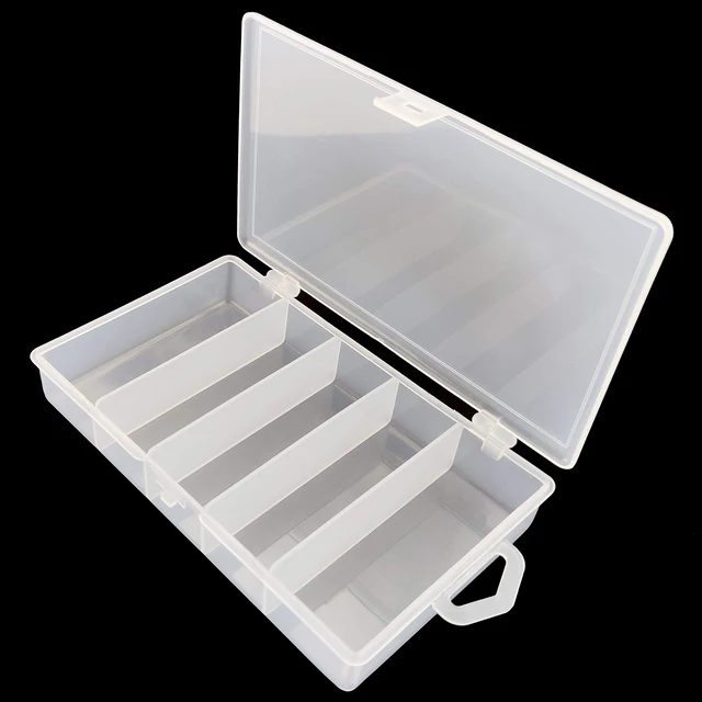 Alt view image 2 of 7 - 5 Grid Clear ABS Tackle Box Organizer, Beads, Jewelry & Crafts Tray, 6.9 in