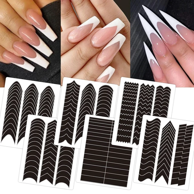 Main image of winthrop 36 Sheets French Tip Nail Guide Stickers, French Manicure Strips