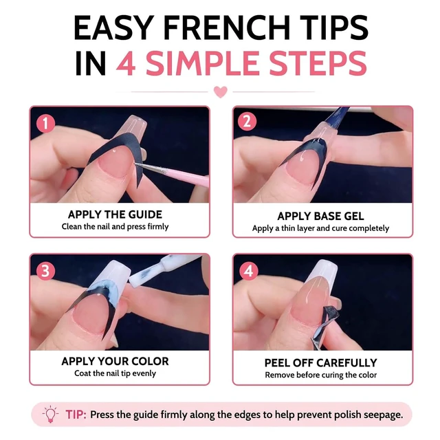 Alt view image 6 of 6 - winthrop 36 Sheets French Tip Nail Guide Stickers, French Manicure Strips