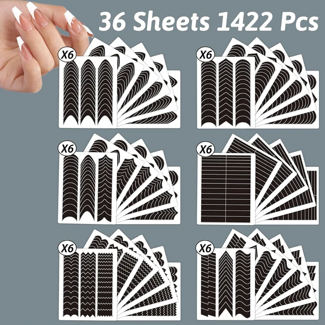 Alt view image 5 of 6 - winthrop 36 Sheets French Tip Nail Guide Stickers, French Manicure Strips