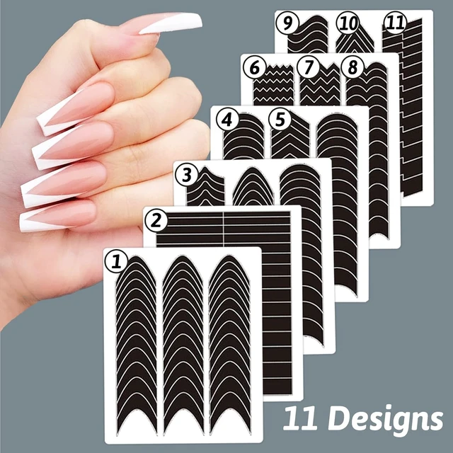 Alt view image 4 of 6 - winthrop 36 Sheets French Tip Nail Guide Stickers, French Manicure Strips