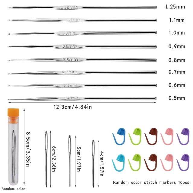 Alt view image 5 of 6 - 22 Pcs Crochet Hooks Set, Ergonomic Lace Crochet Hook Knitting Needles