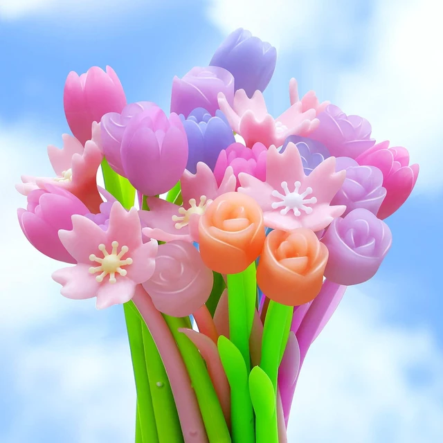 Main image of Tenare 18 Pcs Flower Pen, Color Changing Colorful Gel Ink Ballpoint Gift