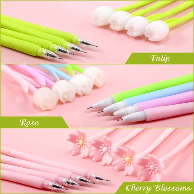 Alt view image 4 of 6 - Tenare 18 Pcs Flower Pen, Color Changing Colorful Gel Ink Ballpoint Gift