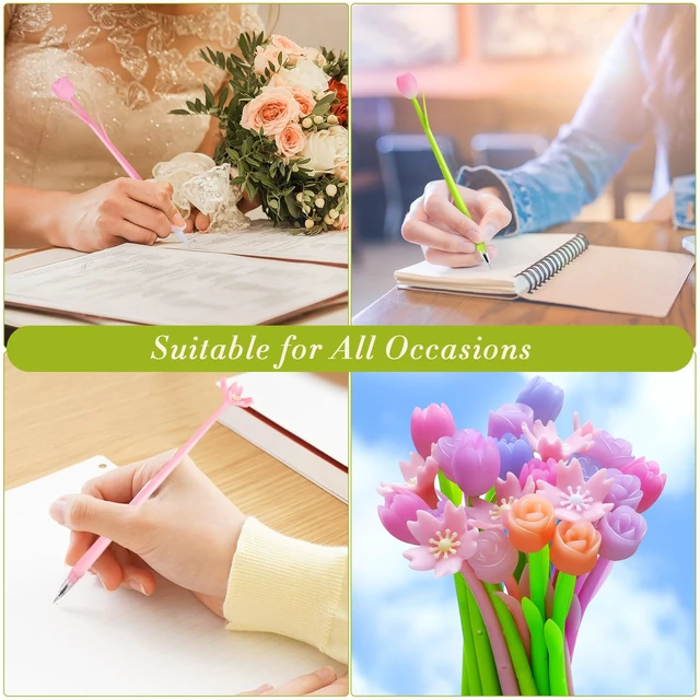 Alt view image 5 of 6 - Tenare 18 Pcs Flower Pen, Color Changing Colorful Gel Ink Ballpoint Gift
