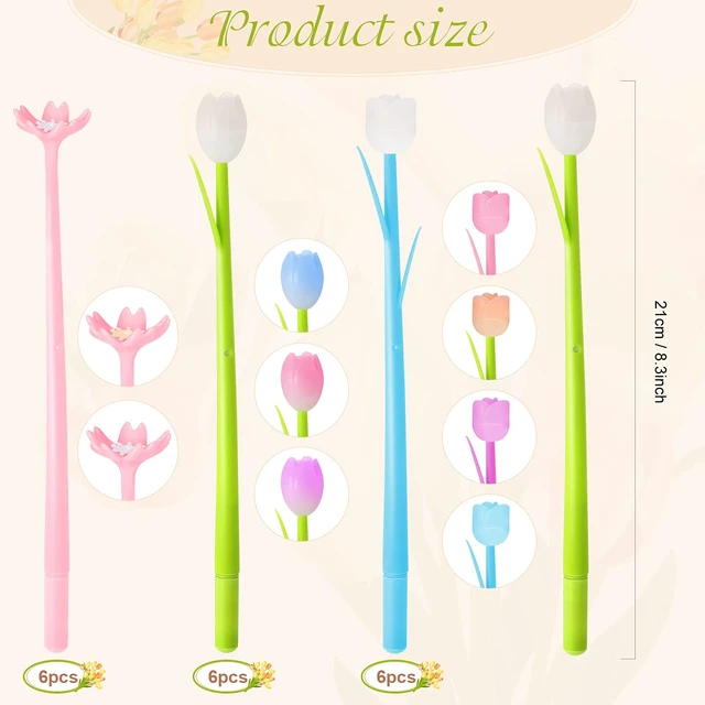 Alt view image 2 of 6 - Tenare 18 Pcs Flower Pen, Color Changing Colorful Gel Ink Ballpoint Gift