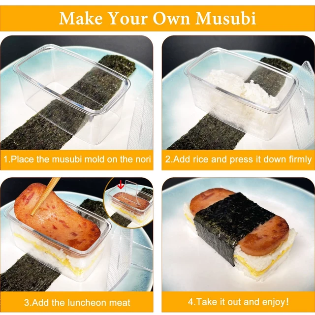 Alt view image 4 of 7 - 2PCS Clear Musubi Press Mold, Non-Stick Musubi Maker, BPA-Free Onigiri Mold Sushi Press for Hawaiian Musubi Home DIY (with 2 Rice Ladles)