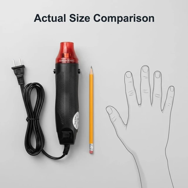 Alt view image 6 of 6 - QWORK Mini Heat Gun, 300W Portable Hot Air Tool for Crafts, Epoxy Resin, Shrink Tubing & DIY, with Stand 110V