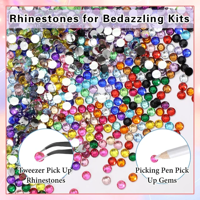 Alt view image 2 of 6 - Resin Rhinestones for Crafting Bedazzling,24 Color Rhinestones for Nails
