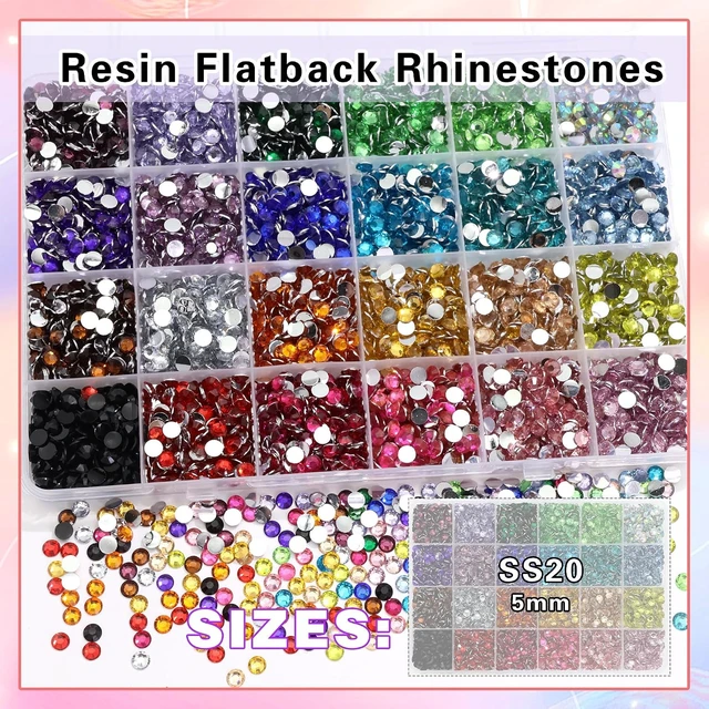 Alt view image 5 of 6 - Resin Rhinestones for Crafting Bedazzling,24 Color Rhinestones for Nails