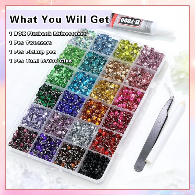 Alt view image 6 of 6 - Resin Rhinestones for Crafting Bedazzling,24 Color Rhinestones for Nails