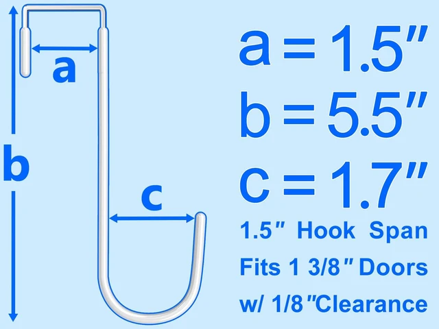 Alt view image 6 of 6 - Mars-Rock Single Over Door Steel Hooks 4 Pack Fit 1-3/8" Door 5.5" White
