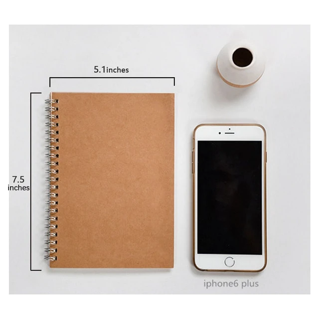 Alt view image 6 of 7 - DSTELIN Soft Cover Spiral Notebook Journal, Coofficer Blank Sketch Book Pad, Wirebound Memo Notepads Diary Notebook Planner with Unlined Paper, 100 Pages/ 50 Sheets, 7.5 "x 5.1" (Brown)