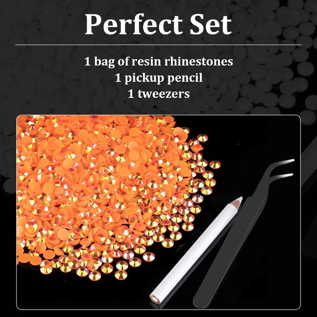 Alt view image 2 of 7 - 5000pcs 3mm Resin Rhinestones Bulk, Orange AB Flatback Round Jelly Rhinestones Bedazzling Non Hotfix Crystal Gems Large Quantity Wholesale for DIY Crafts Clothes Bottles Tumblers Face Makeup Manicure