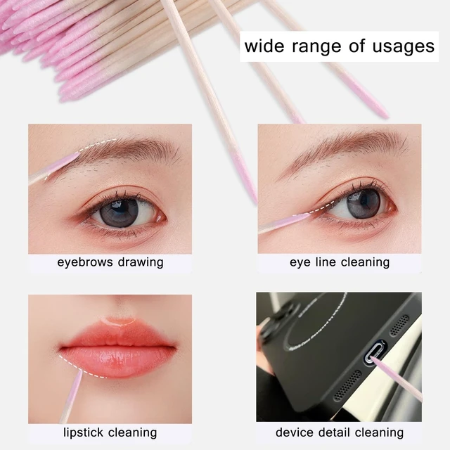 Alt view image 2 of 7 - 200pcs Pointed Tip Cotton Swabs with Wooden Sticks